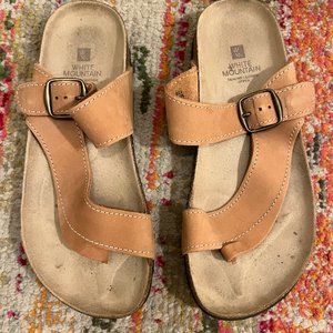 White Mountain Tan leather Sandles, size 7